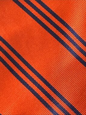 J. Crew Orange Tie with Navy Diagonal Stripes